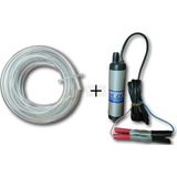 Düzey 24 Volt Mini (Küçük) Dalgıç Mazot Aktarma Sıvı Transfer Pompası + 3 Metre Hortum Seti (Su - Süt - Yağ)