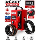 Düzey Pompa 12 Volt Sayaçlı Kapalı Tip Otomatik Mazot Aktarma Seti(Tabanca-Sayaç-Pompa-Hortum)