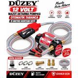 Düzey Pompa Düzey Düzey/12 Volt Mazot Aktarma Pompası&5 Metre Telli Hortum&otomatik Akaryakıt Tabanca Seti 200 Watt Series