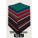 Düzrenk Dağıtmalık Hac Umre Hediyelik Çeyizlik Flamlı 50'li Pamuk Eşarp Yazma - Çok Renkli - 100 x 100 cm