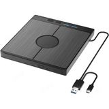 DVD Yazıcı Okuyucu 7 Girişli Çok Fonksiyonlu Oyun Film Video USB Type-C Sd Kart Girişli Windovs Mac ve Laoptop Uyumlu - Siyah