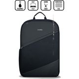 D'vers 17.3-15.6 Inç 5 Bölmeli Darbe Korumalı Su Itici Kumaş ve Fermuar Özellikli Laptop Sırt Çantası - 16.1 inç - Siyah