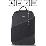 D'vers 17.3-15.6 Inç 5 Bölmeli Darbe Korumalı Su Itici Kumaş ve Fermuar Özellikli Laptop Sırt Çantası - Siyah