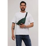 D'Vers Haki Renkli Unisex 2 Bölmeli Tekstil Omuz ve Bel Çantası Orta Boy Kullanım İçin