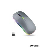 D'VERS Ultra Slim Usb 2.4ghz Gri Ledli 800/1200/1600dpi Şarjlı Kablosuz Mouse Rgb Led Işıklı
