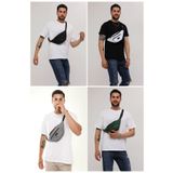 D'VERS Unisex 4'Lü Paket Siyah, Gri, Beyaz, Haki 2 Bölmeli Omuz ve Bel Çantası