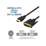 Dvi 24+1 To Hdmi Çift Yönlü Dvi To Hdmi Kablo - 5Metre