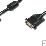 DVI Bağlantı Kablosu, DVI-D (24+1) Erkek <==> DVI-D (24+1) Erkek, 2x ferrit, 2 metre, UL, siya