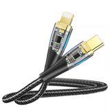 Dvip 1.2 mt Siyah Lx5 6A 200W Type-C To Lightning PD2.0 PD3.0 Hızlı Data ve Şarj Kablosu