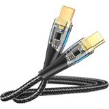 Dvip 1.2 mt Siyah Lx6 6A 200W Type-C To Type-C Hızlı Data ve Şarj Kablosu