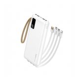 Dvip İp12 2Xusba Type-C Micro Lightning Çıkışlı Led Göstergeli 10.000 mAh Beyaz Powerbank