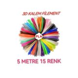 dvrktasarım Divrak3d Filament Pla 1.75mm Pla 15 Renk X 5 Metre 3 Boyutlu Kalem Flamenti