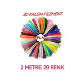 dvrktasarım Divrak3d Filament Pla 1.75mm Pla 20 Renk X 2 Metre 3 Boyutlu Kalem Flamenti