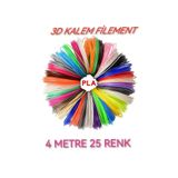 dvrktasarım Divrak3d Kalem Yazıcı Için 1.75mm Pla 25 Renk X 4 Metre 3 Boyutlu Kalem Filamenti
