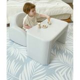 Dwinguler Playmat Summer Palm & Sand - Çift Taraflı Premium Oyun Matı Oyun Halısı 210CMX140CMX1, 3CM - Beyaz - Mavi - 140 x 210 cm