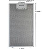 DWK065G20T Bosch Siemens Aspiratör Davlumbaz Için Alüminyum Filtresi 200×345 mm Class