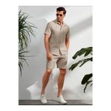 dwnwear Bürümcük Krinkıl Kumaş Yazlık Likralı Erkek Gömlek Şort Takım