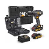 DX12SET 18 V/2.0 Ah Li-Ion Çift Akülü Kömürsüz Profesyonel Şarjlı Darbeli Matkap ve DA01903 201 Parça Delme/vidalama Uç Seti