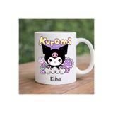 D&Y GAUDERY Kuromi Kişiye Özel İsim Baskılı Tasarım Promosyon Porselen Kupa Mug Bardak Hediyelik