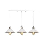 Dylight Retro Dekoratif 3 Lü Beyaz Rustik Metal Sarkıt Avize 60 Cm