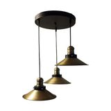 Dylight Retro Eskitme Kaplama 3 Lü Dekoratif Rustik Sarkıt Avize Çap 30 cm - Siyah - 1