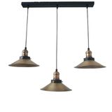 Dylight Retro Eskitme Kaplama 3 Lü Masa Üstü Sıralı Dekoratif Rustik Sarkıt Avize Çap 60 Cm