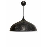 Dylight Retro Kahve Mermer Desenli Dekoratif Tekli Rustik Metal Sarkıt Avize 43 Cm