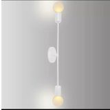 Dylight Retro Metal 2 Li Beyaz Dekoratif Rustik Duvar Aplik beyaz dy00148