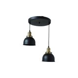 Dylight Retro Metal 2 Li Eskitme Duylu Dekoratif Rustik Sarkıt Avize Çap :30 cm - Siyah - 1
