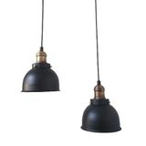 Dylight Retro Metal 2 li Yuvarlak Dekoratif Rustik Sarkıt Avize siyah dy1153