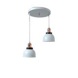 Dylight Retro Metal Beyaz 2 Li Bakır Duylu Dekoratif Rustik Sarkıt Avize Çap :30 Cm