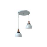 Dylight Retro Metal Beyaz 2 Li Eskitme Duylu Dekoratif Rustik Sarkıt Avize Çap :30 cm - Siyah - 1