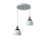 Dylight Retro Metal Beyaz 2 Li Eskitme Duylu Dekoratif Rustik Sarkıt Avize Çap :30 Cm