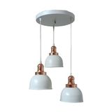 Dylight Retro Metal Beyaz 3 Lü Bakır Duylu Dekoratif Rustik Sarkıt Avize Çap:30 cm - Siyah - 1