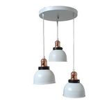 Dylight Retro Metal Beyaz 3 Lü Bakır Duylu Dekoratif Rustik Sarkıt Avize Çap:30 Cm