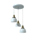 Dylight Retro Metal Beyaz 3 Lü Eskitme Duylu Dekoratif Rustik Sarkıt Avize Çap:30 cm - Siyah - 1
