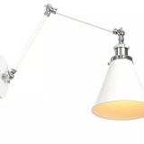 DYLİGHT Retro Metal Dekoratif Akrobatik Mafsallı Rustik Duvar Aplik Beyaz dy9056
