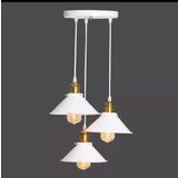 Dylight Retro Metal Dekoratif Beyaz 3 Lü Sarkıt Avize Çap:30 cm beyaz dy456