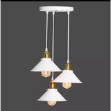 Dylight Retro Metal Dekoratif Beyaz 3 Lü Sarkıt Avize Çap:30 cm - Siyah - 1