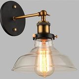 Dylight Retro Metal Dekoratif Mafsallı Bal Camlı Duvar Aplik Eskitme Balcam dy0052
