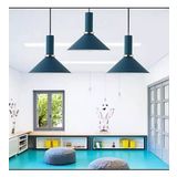 Dylight Retro Metal Dekoratif Metal Gece Mavisi 3 Lü Masa Üstü Sarkıt Avize G:60 Cm