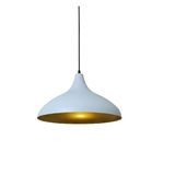 Dylight Retro Metal Dekoratif Rustik Kafe Mutfak Aydınlatma Beyaz İçi Gold Sarkıt Avize Çap:35 Cm