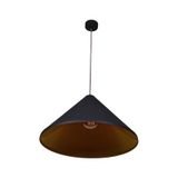 Dylight Retro Metal Dekoratif Rustik Siyah Içi Gold Tekli 50 cm Sarkıt Avize