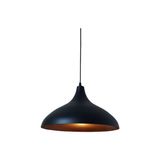 Dylight Retro Metal Dekoratif Siyah Içi Bakır Kafe Mutfak Aydınlatma Tekli Sarkıt Avize Çap:35 cm - 1
