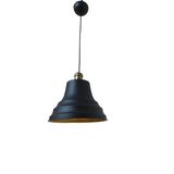 Dylight Retro Metal Eskitme Duylu Siyah Içi Gold Tekli Sarkıt Avize Çap.27 Cm