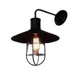 Dylight Retro Metal kafesli Siyah Dekoratif Duvar Aplik Siyah dy00114