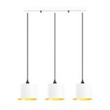 Dylight Retro Metal Rustik Dekoratif 3 Lü Masa Üstü Sıralı Sarkıt Avize Genişlik 60 cm beyaz içi gold dy2005