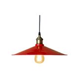 Dylight Retro Metal Sarkıt Avize Rustik Tekli Kırmızı Içi Beyaz Sarkıt Cafe Mutfak Aydınlatma Çap:40 cm - 1