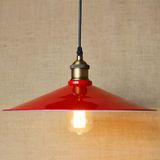Dylight Retro Metal Sarkıt Avize Rustik Tekli Kırmızı Içi Beyaz Sarkıt Cafe Mutfak Aydınlatma Çap:40 cm Kırmızı dy10009