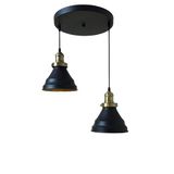 Dylight Retro Metal Siyah 2 Li Dekoratif Rustik Sarkıt Avize Çap:30 cm siyah dy2025